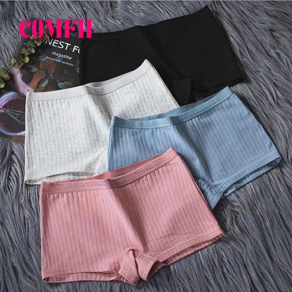【Comfort Room】4PCS Underwear For WomenPure Cotton Antibacterial korean StyleSafety Pants Anti-Exposu