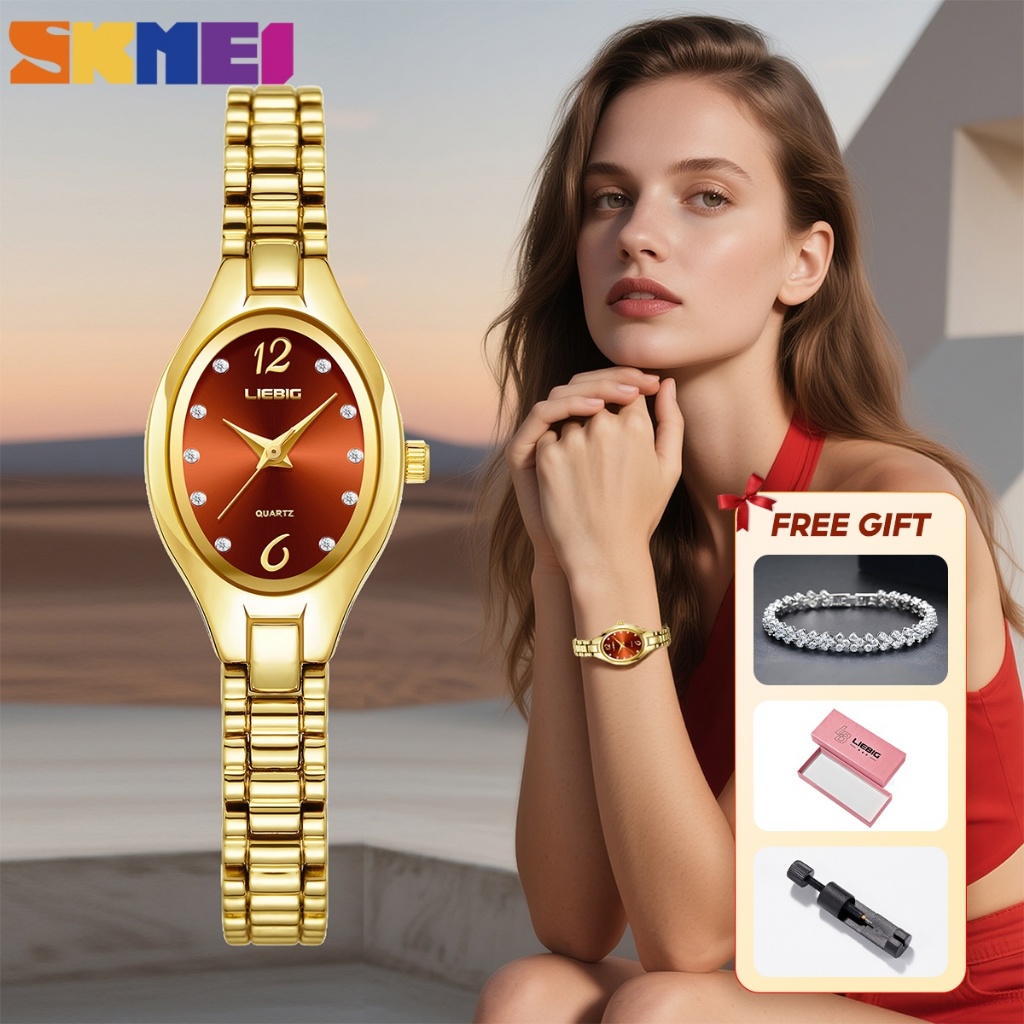【BUY 1 GET 4】SKMEI Women's Watch Elliptical Dial Quartz Steel Strip Women's Watch Fashion Business L