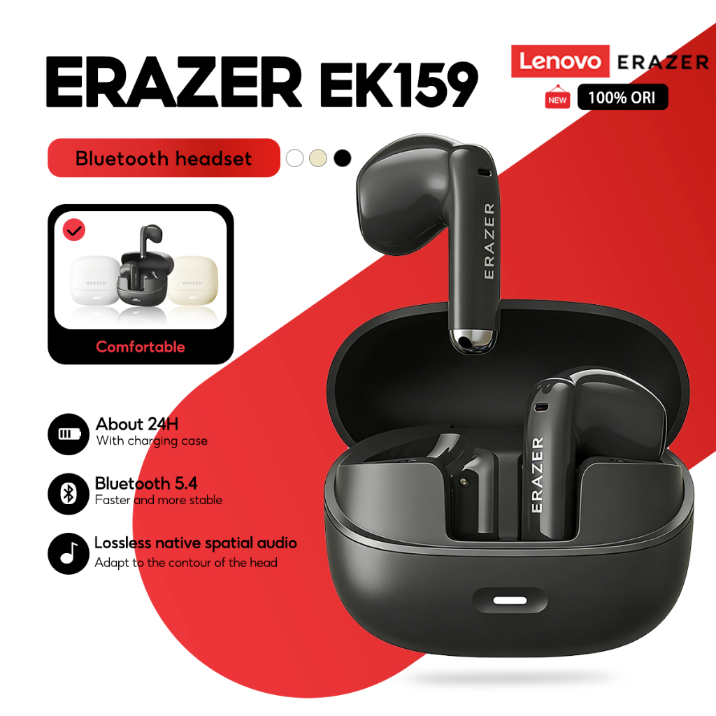 Lenovo ERAZER Earbuds EK159, True Wireless with Mic