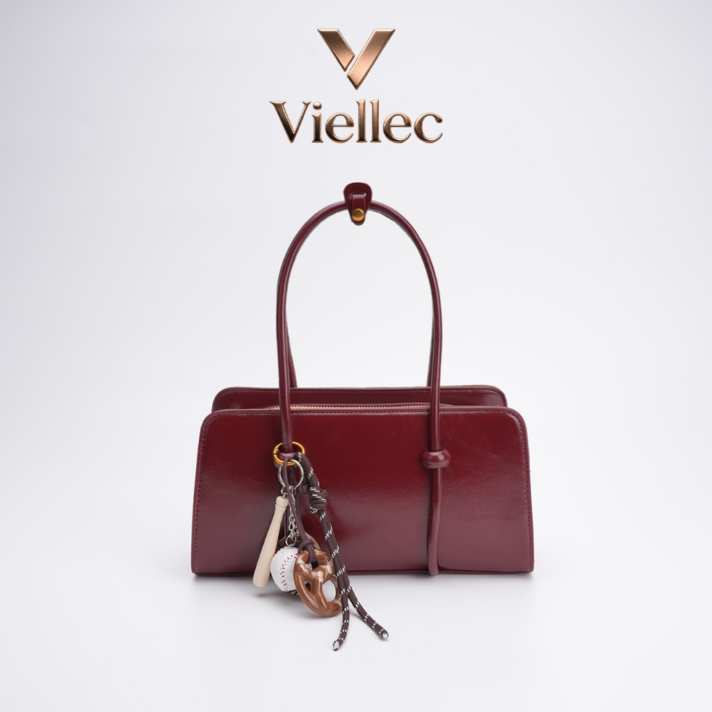 Viellec Túi xách nữ Đỏ  2026 Phong Cách Mới Phong Cách Retro Phù Hợp Với Tất Cả Trận Đấu Sử Dụng Hàng Ngày Mặt Dây Chuyền Miễn Phí