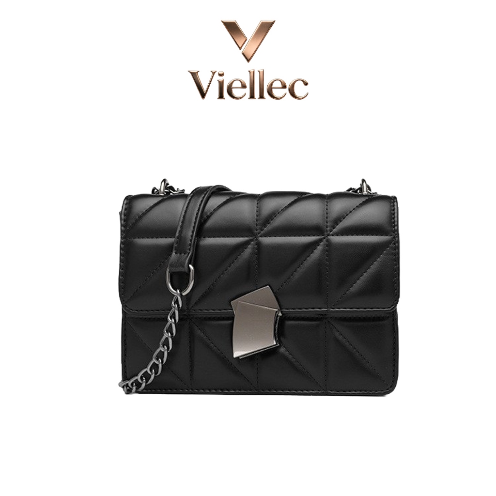 Viellec Túi Xách Nữ Vuông Xích Mini Thời Trang Đeo Chéo Đeo Vai