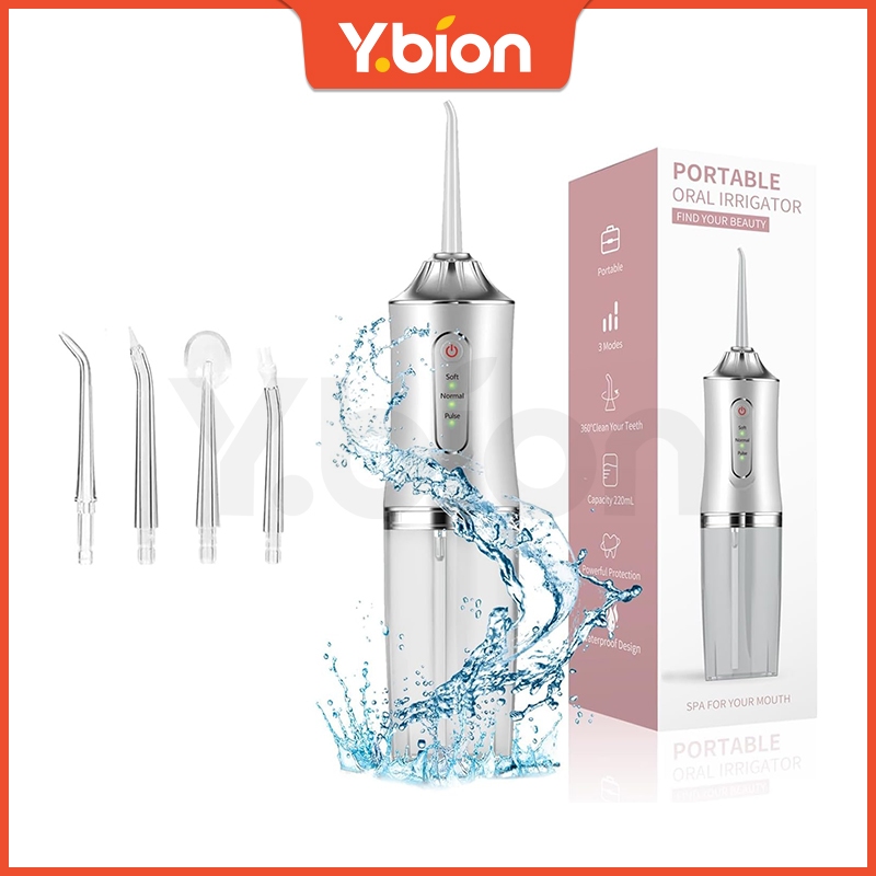 Portable Electric Water Flosser Dental Oral Irrigator, 3 Cleaning Modes 4 Nozzles, USB Charging, Ideal For Travel Home & Orthodontic Braces Care 衝牙器