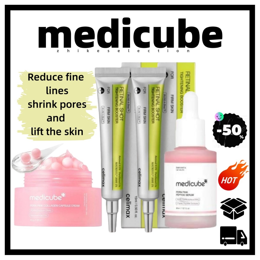5.5medicube Sérum Essência Peeling Suave E Creme De Colágeno + Injeção De Retinol | Antienvelhecimen