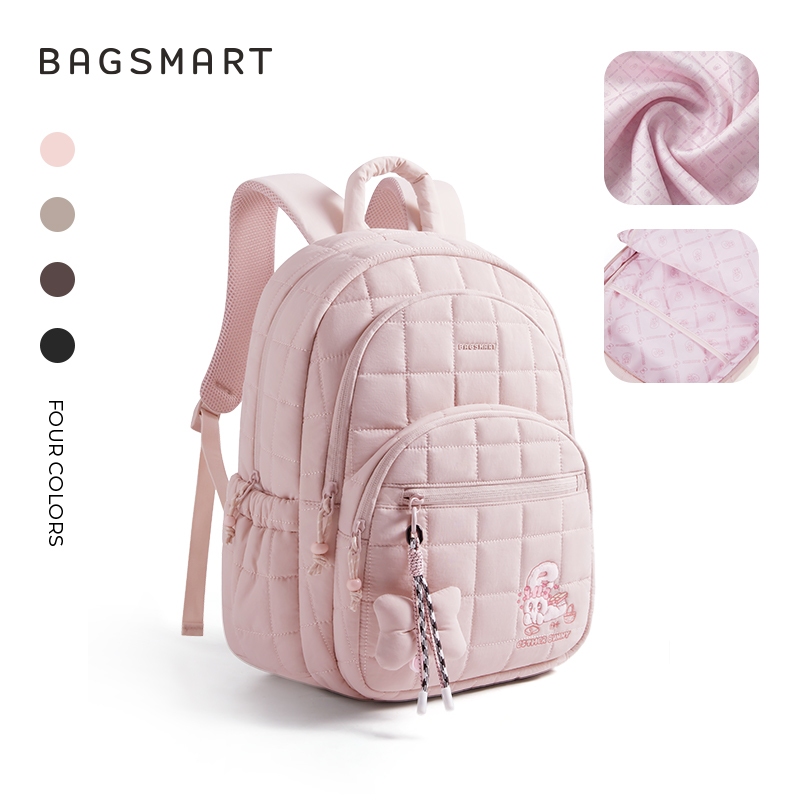 BAGSMART × ESTHER BUNNY College Backpack Puffy Travel Backpack 15.6inch Laptop Backpack Waterproof C