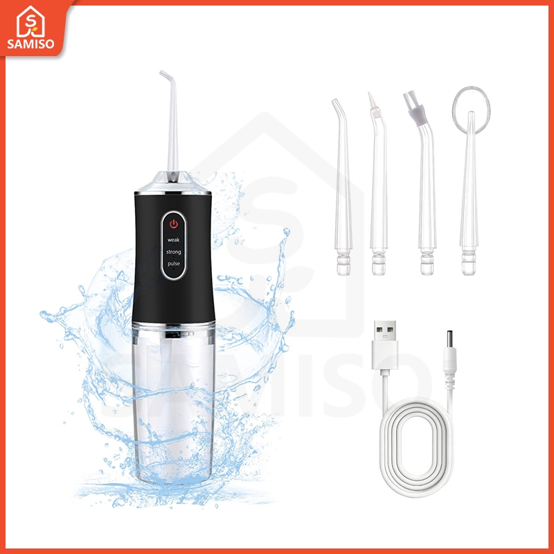 Cordless Water Flosser for Teeth Portable Oral Irrigator 3 Modes 4 Jet Tips 230ML Detachable Tank 0.6mm Precision IPX7 Waterproof Rechargeable Dental Flosser for Travel Adults Tons