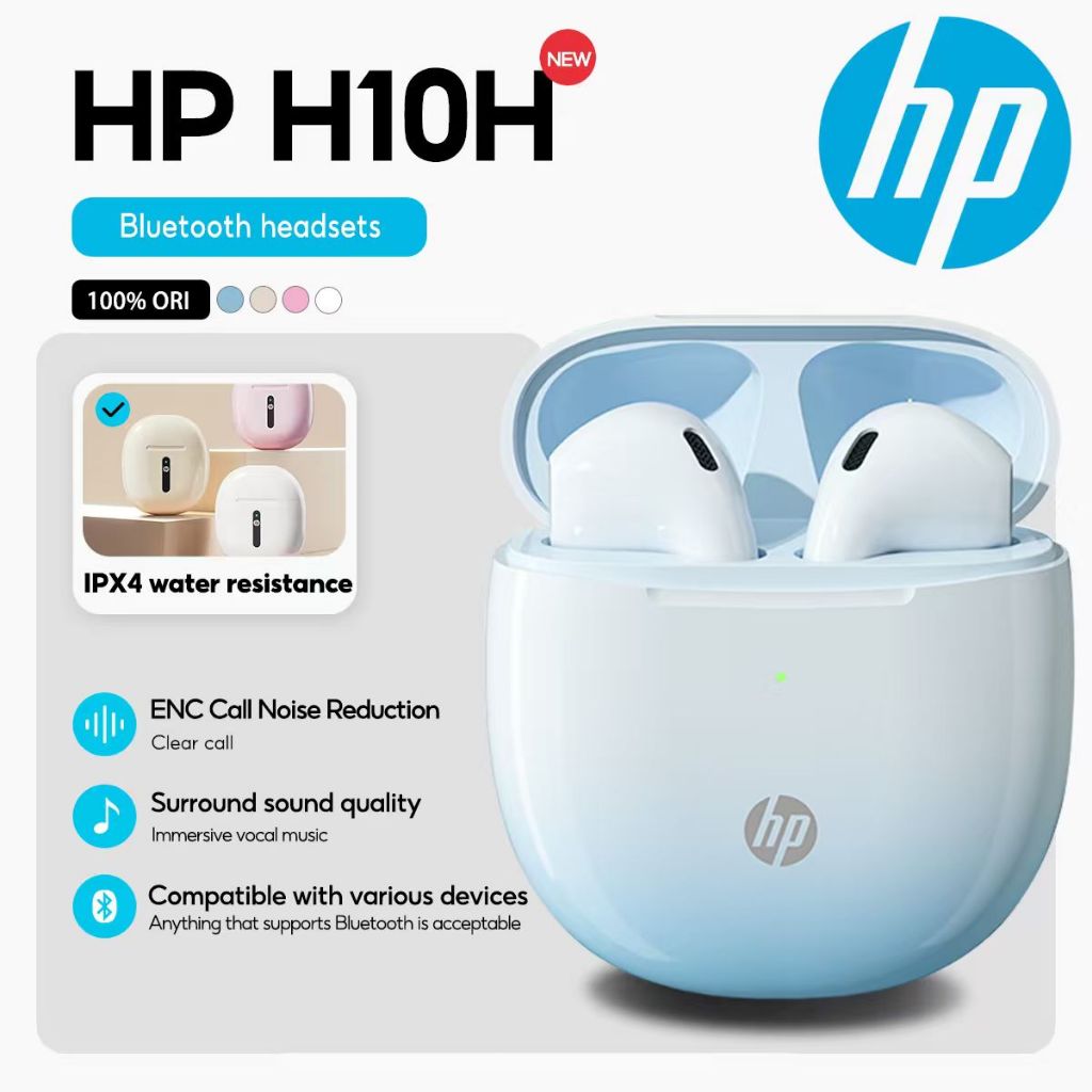 HP TWS Earbuds Bluetooth 5.4 | 30H Playtime & 13mm Bass | IPX4 Waterproof + Ultra-Light 3.1g | Touch