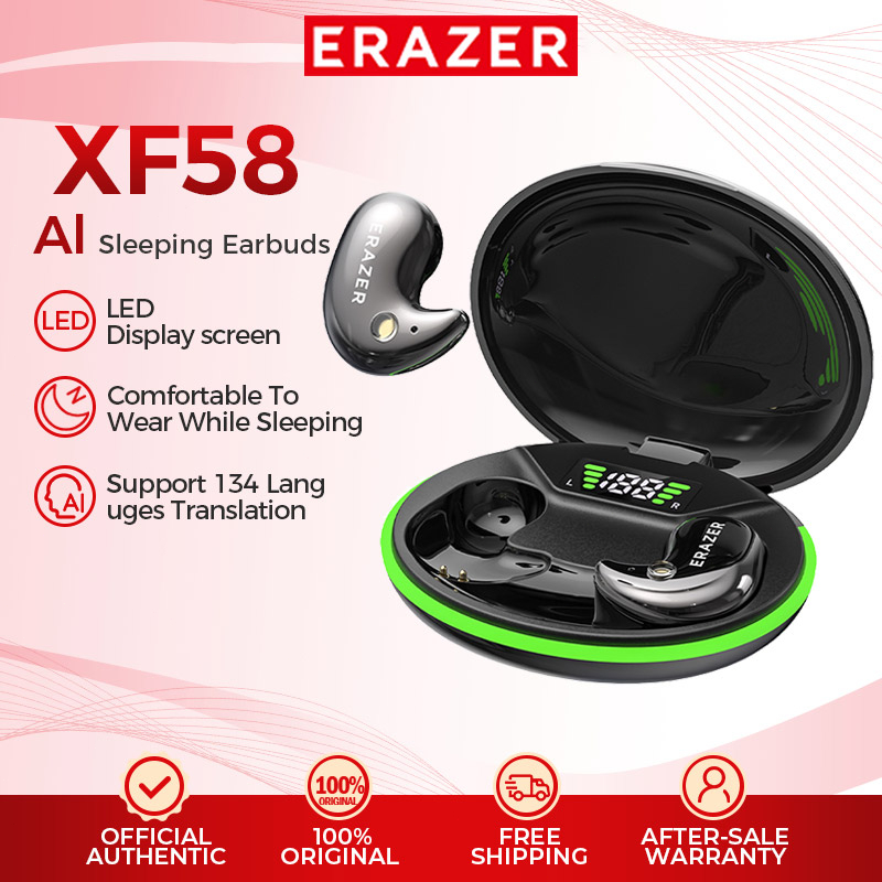 ERAZER XF58 Sleeping Earbuds AI Smart Real-Time Translation Earphones Wireless Bluetooth Led Displa