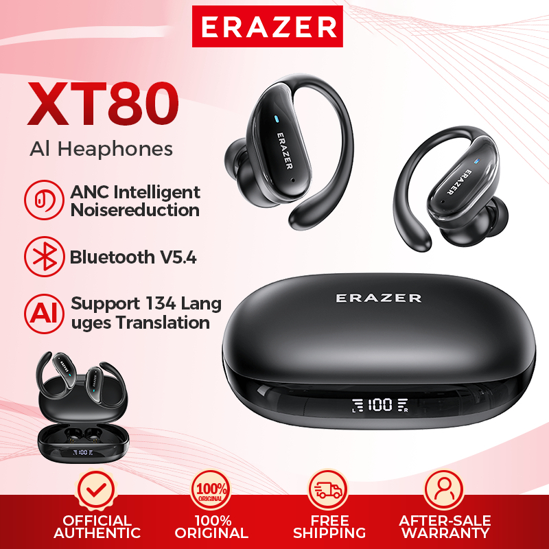 ERAZER XT80 Sport Bluetooth Earphones Wireless Headphones with Mic HiFi Stereo Wireless Earbuds