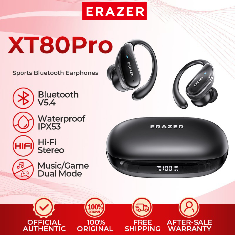 ERAZER XT80 PRO ANC Sport Bluetooth Earphones Wireless Headphones with Mic HiFi Stereo Wireless Earb