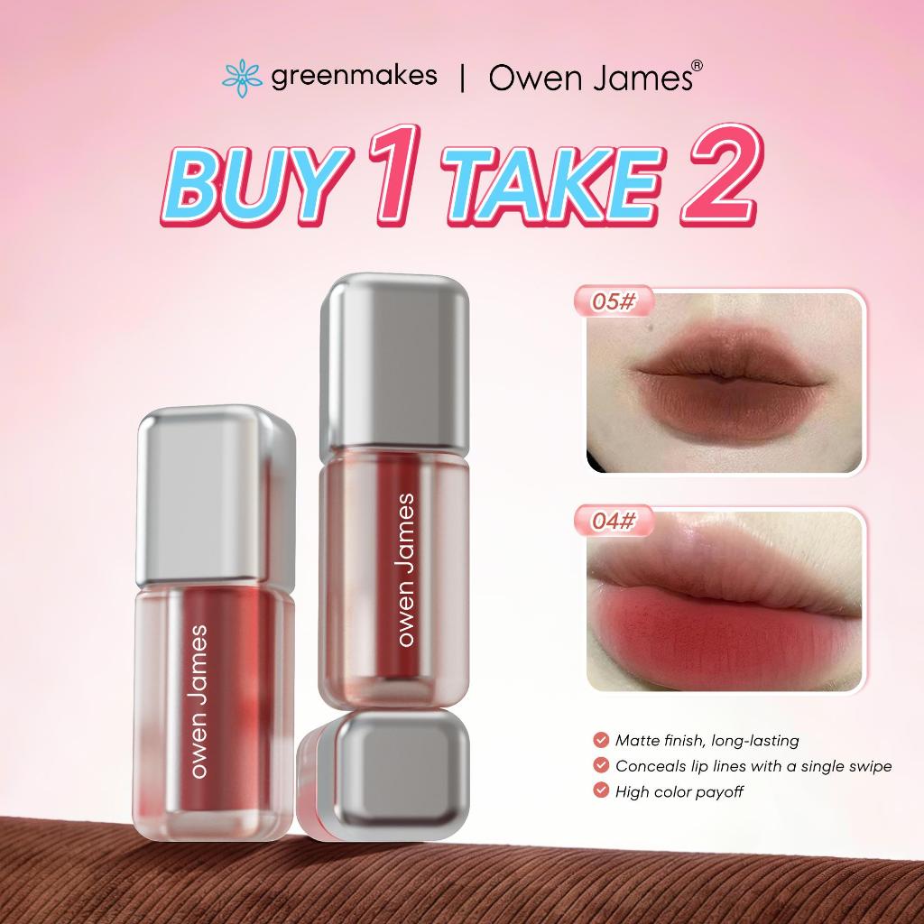 【BUY 1 TAKE 2 】White Owen James Matte and Long-lasting Velvet Lip Gloss Nature for Students