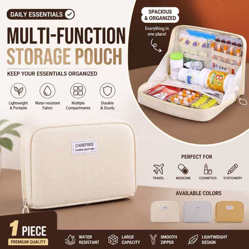 Portable Emergency Medicine Bag - Travel Storage First Aid Kit for Dorm Daily Use