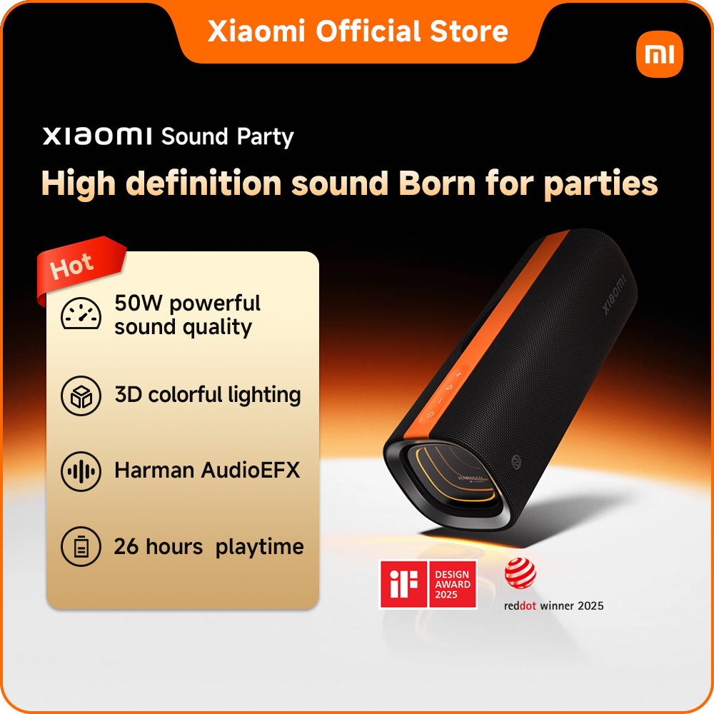Xiaomi Sound Party 50W Wireless Speaker IP67 Waterproof Bluetooth 5.4 26H Battery with 3D colorful L