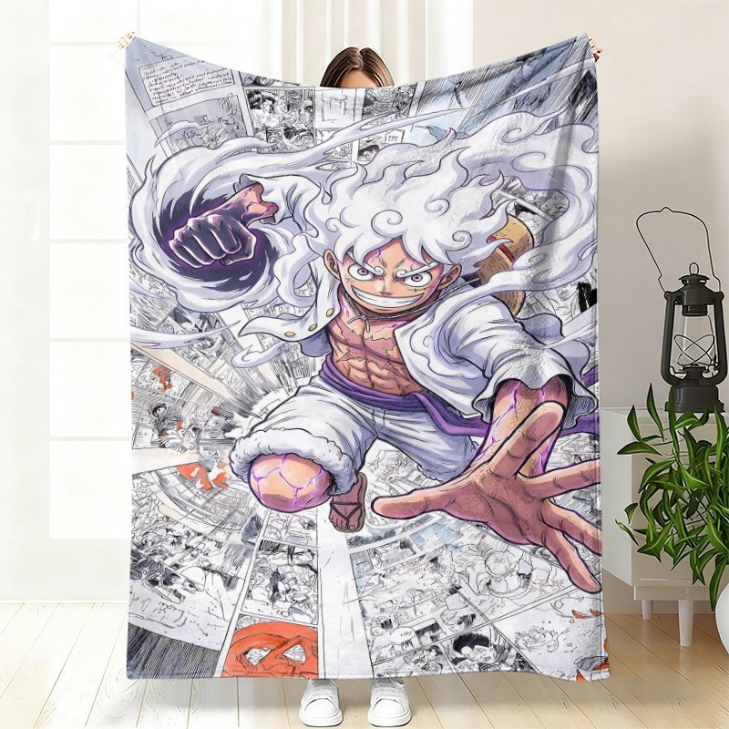 【buy 1 get 1 free】Anime merchandise sofa throw blanket One Piece Luffy flannel blanket