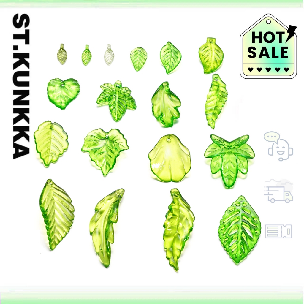 St. kunkka 100Pcs Charm All-Match Acrylic Leaf Pendant Can Be Used for DIY Jewelry Making Necklace B