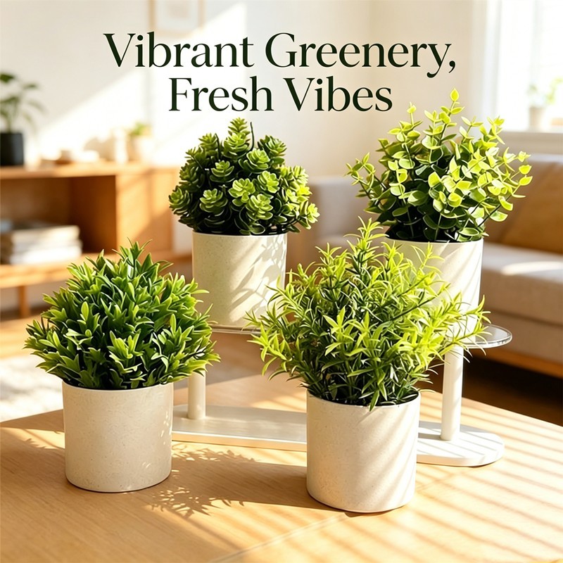Mini Green Plant Ornament Simulation Potted Plant Living Room Decoration Home Decor Garden decor Gra