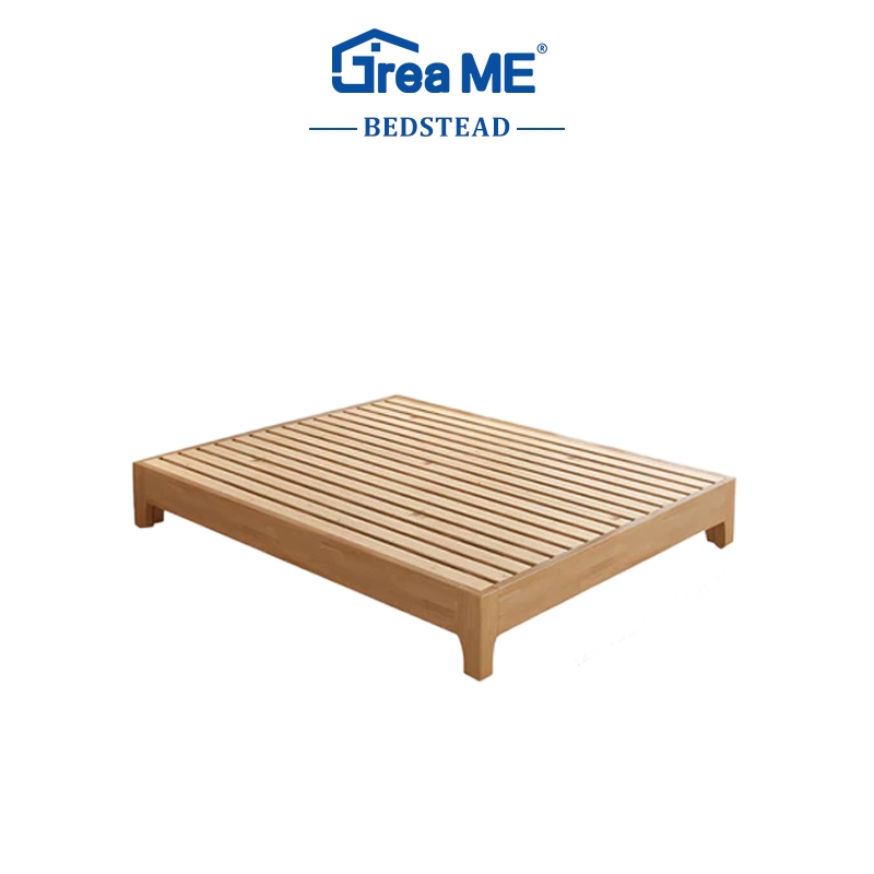 Dremae Solid wood bed frame Family bedstead Single/Double/Queen/King size Bed Bedroom Furniture seni