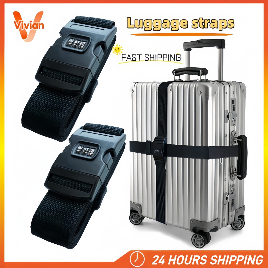 Cross Luggage Straps Adjustable Luggage Straps With Combination Lock Suitcase Belts For Travel