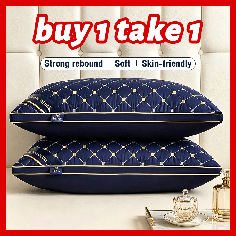 【Buy 1 Take1】19×29in Authentic Hilton Pillow High Quality Pillow Fiber Hotel Five-star Original Soft