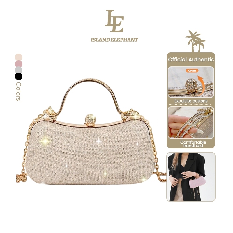 ISLAND ELEPHANT Evening Clutch Bag Crystal Party Wedding Handbag for Women