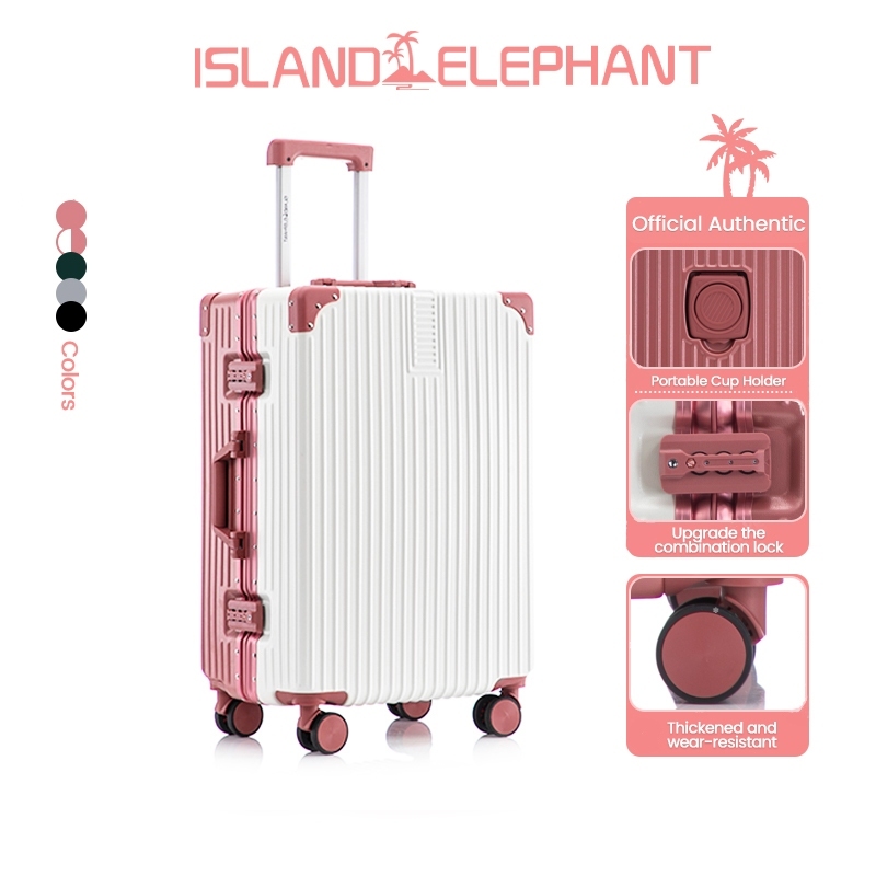 ISLAND ELEPHANT Aluminum Frame Luggage 20/24/28 Inch Maleta Travel Bag Heavy Duty Sturdy Reinforced