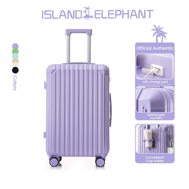ISLAND ELEPHANT Luggage Travel Bag 20/24/28Inch Hand Carry Luggage USB Port Cup Holder