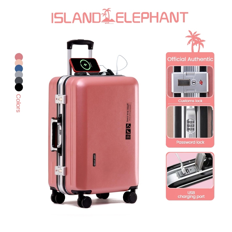 ISLAND ELEPHANT Aluminum Luggage Travel Bag Reinforced Wheels Luggage Hard Case Zipperless Ruggedly