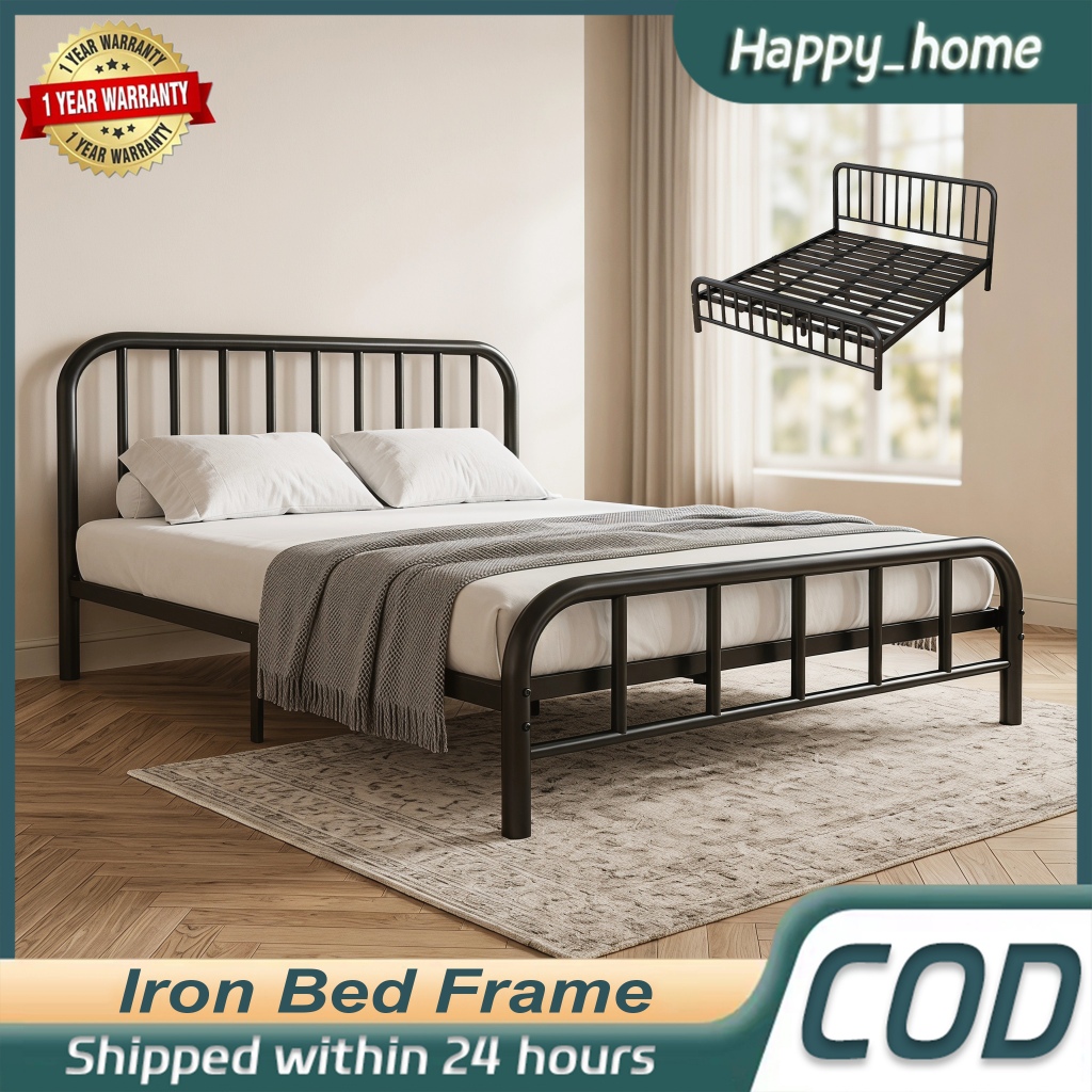 Iron Bed Frame Metal Bed Single/Double/Queen/King Size thicken American Bed Frame Stainless Steel H