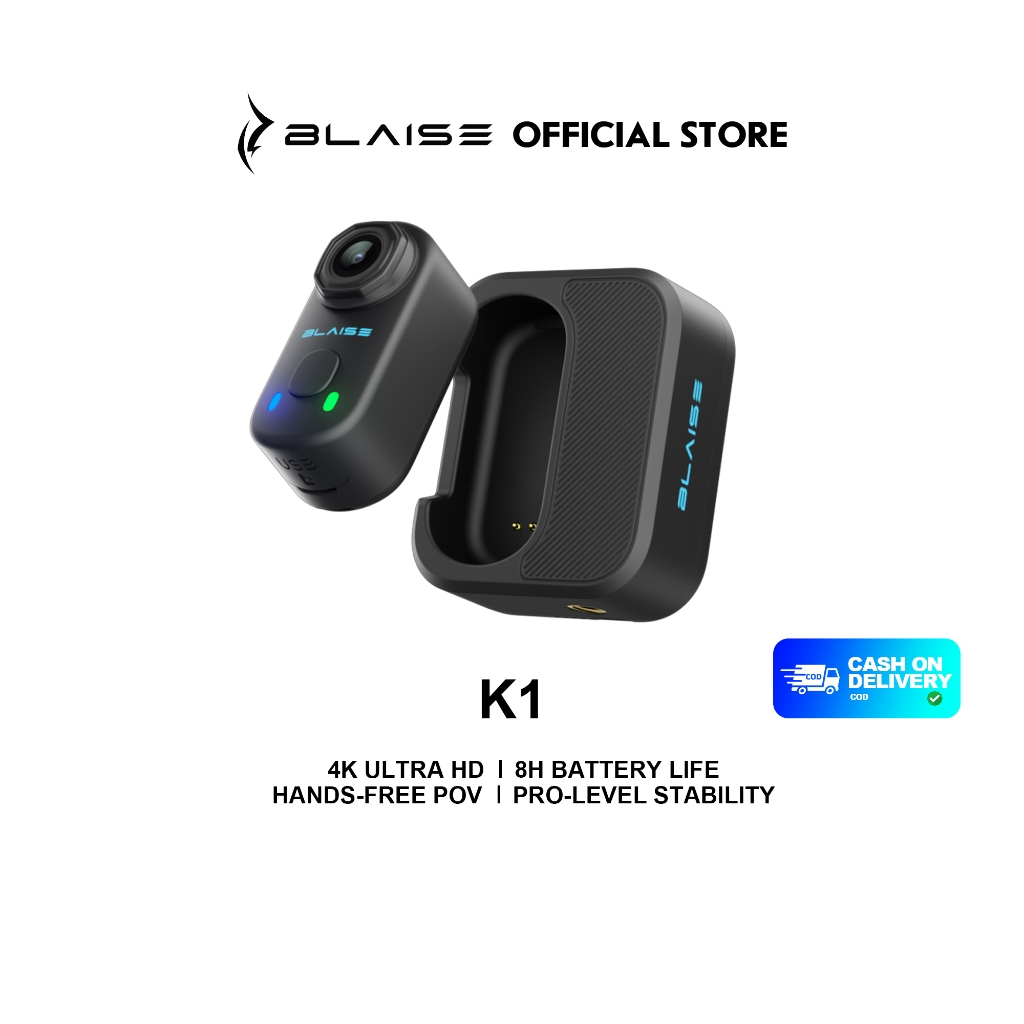 Blaise K1 Action Camera 4K 30fps Ultra HD Kamera Sport Anti Air Waterproof Stabilizer untuk Vlog Mo