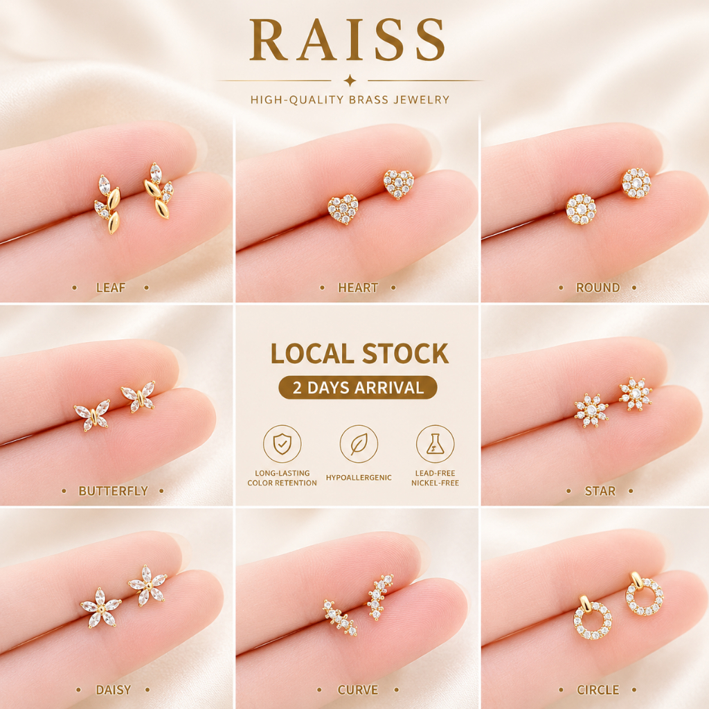 14K saudi Mini Zircon Hoop Earrings Cubic Zirconia Small Piercing Earings for Women Accessories Hypo