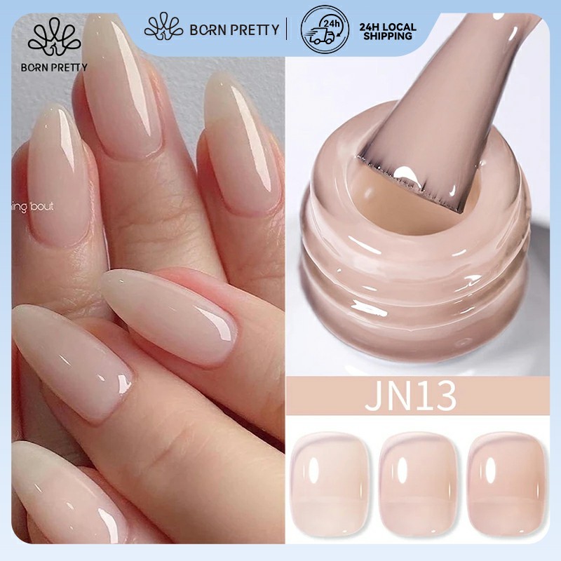 【Local】BORN PRETTY Jelly Gel Polish Nude Color Pink French Gel Varnish Soak Off UV LED Gel