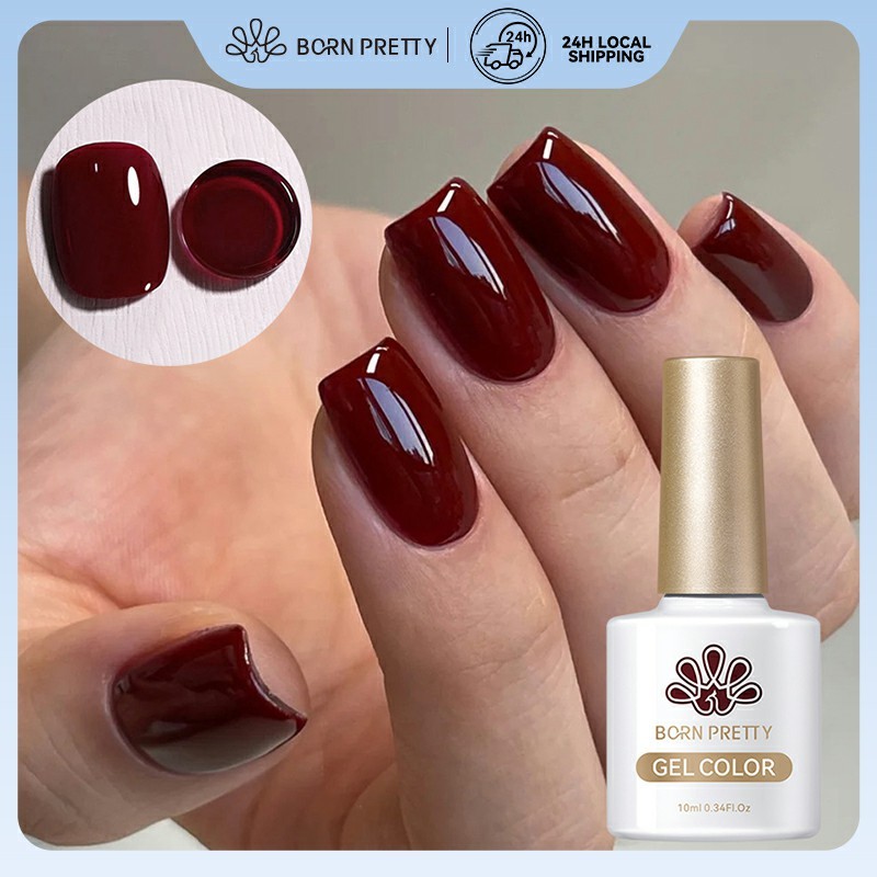 【Local】Born Pretty Nail Gel Polish Red Purple Soak Off Uv Led Varnish Shining 10ml
