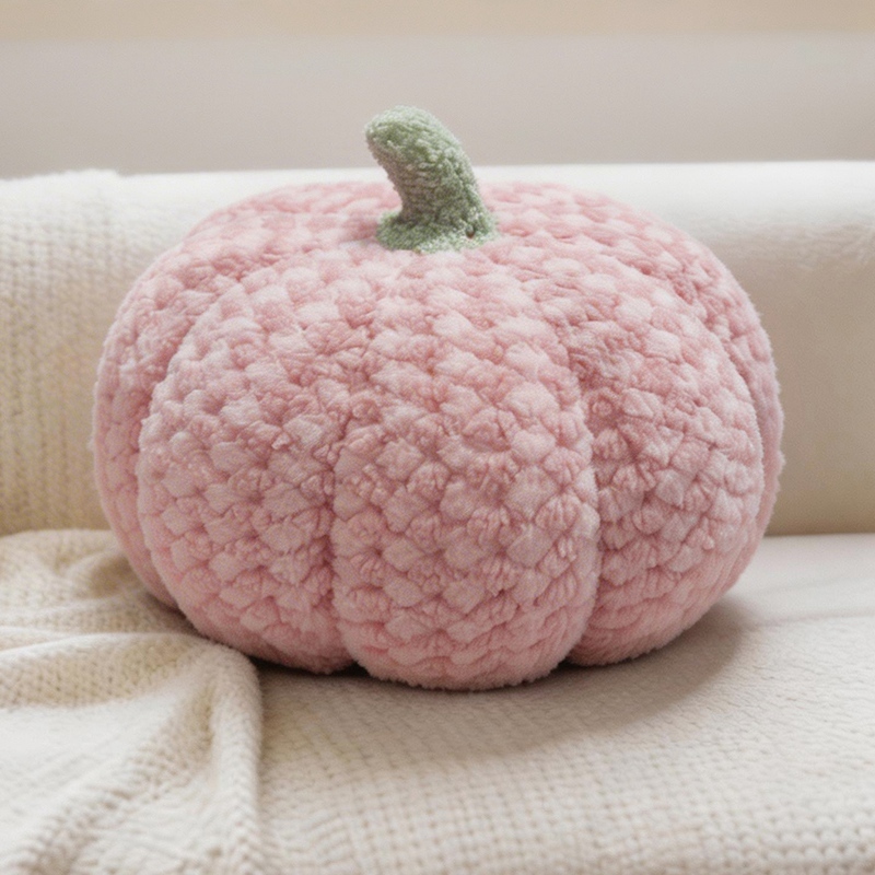 Peach Pumpkin Plush Pillow Cute Fall Decorative Cushion Hallowen Decorations