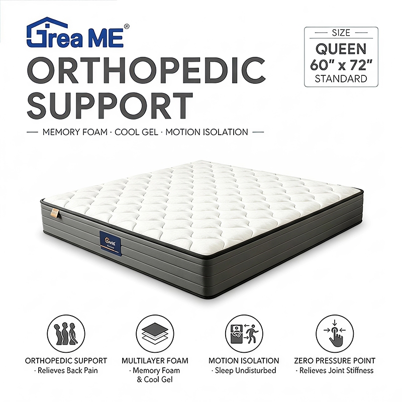 DREAMe Memory foam spring mattress foam bed 8 inch（Single/Double size）Protecting the spine is benefi