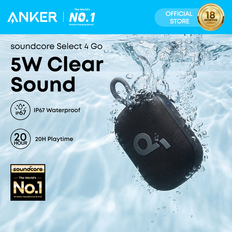 Anker soundcore Select 4 Go Bluetooth Speaker IPX67 Waterproof Wireless and Bluetooth, 20H Playtime,