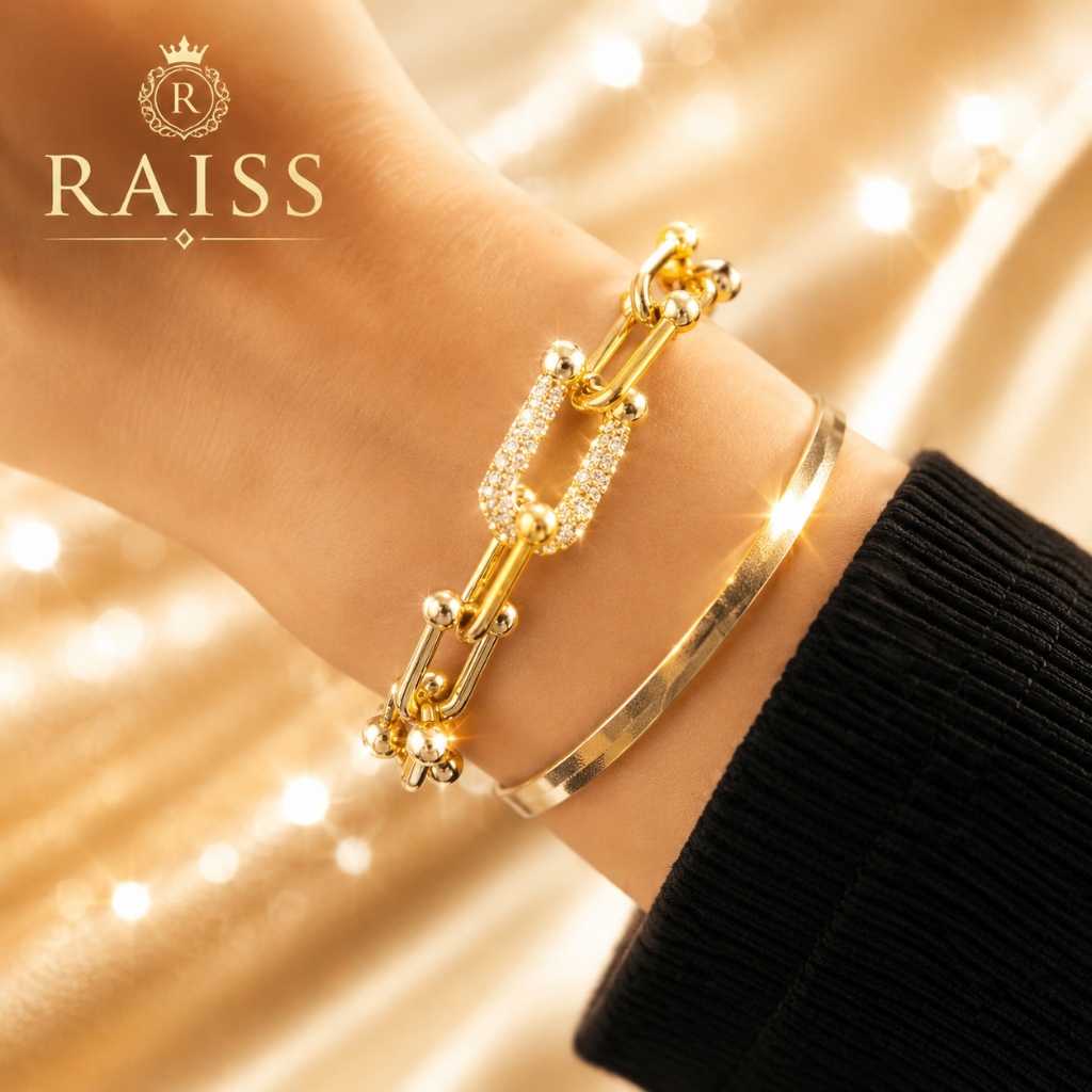 Geometry U Shape Diamond Metal Chain Bracelet Fashion Bracelet