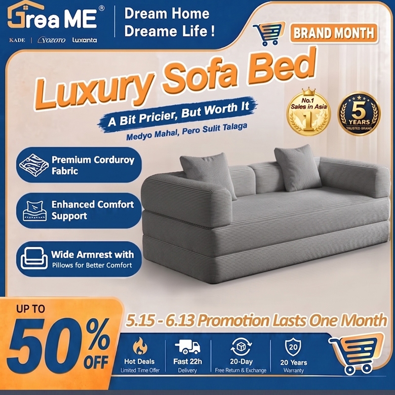 COD Dreame Boxed Super Soft 2 in 1 Memory Foam Sofa Bed Multifunctional High Resilience Foam Skin-fr