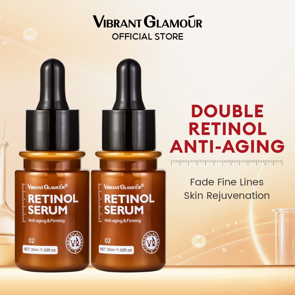 【BUY 1 GET 1】VIBRANT GLAMOUR Double Retinol Facial Serum Anti Aging Firming Collagen Fading Dark Spo