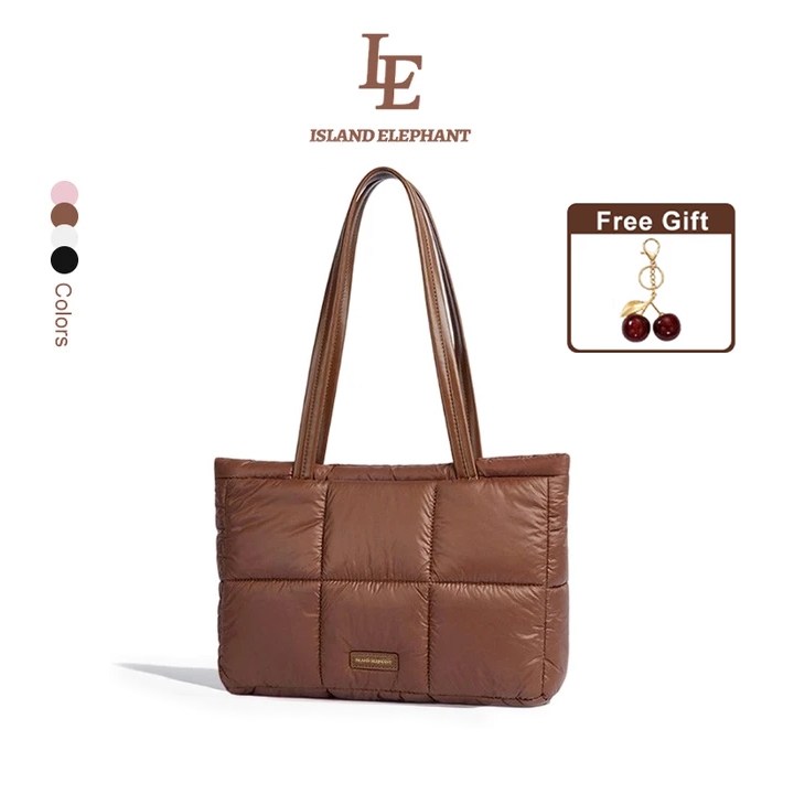 ISLAND ELEPHANT Women‘s Puffer Tote Bag Waterproof Large Capacity Laptop Work Bag