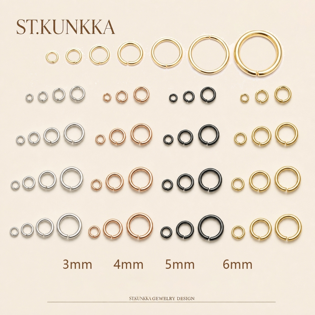 St.kunkka 200 pcs/pack 3-6mm Jump Rings Split ring DIY Accessories connecting ring