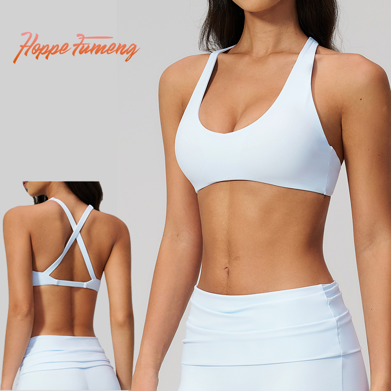 【Hoppe Fumeng】Women's padded sexy sport push up bra for running