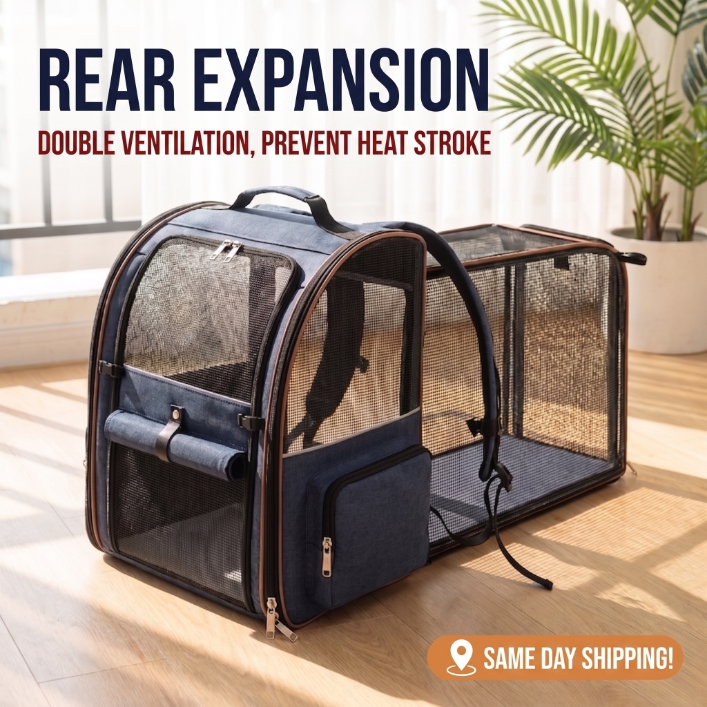 [Ready Stock] cat bag Cat Backpack Expandable Tent Bag Large Space Breathable Dog Carrier Hiking