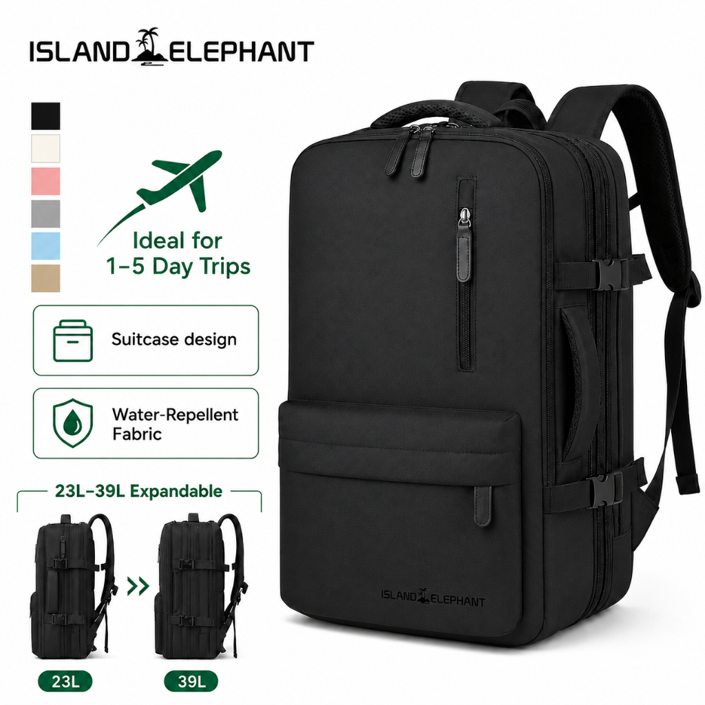 ISLAND ELEPHANT Laptop Backpack Travel Backpack For Unisex 39L Breathable Large Capacity