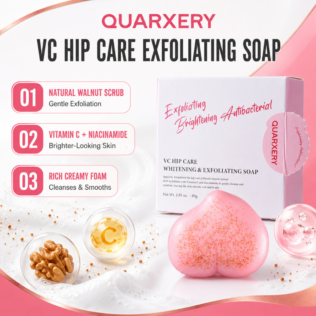 Quarxery VC Whitening Exfoliating Hip Care Soap 80g | Brightening Dark Spots Gentle Exfoliation Mois
