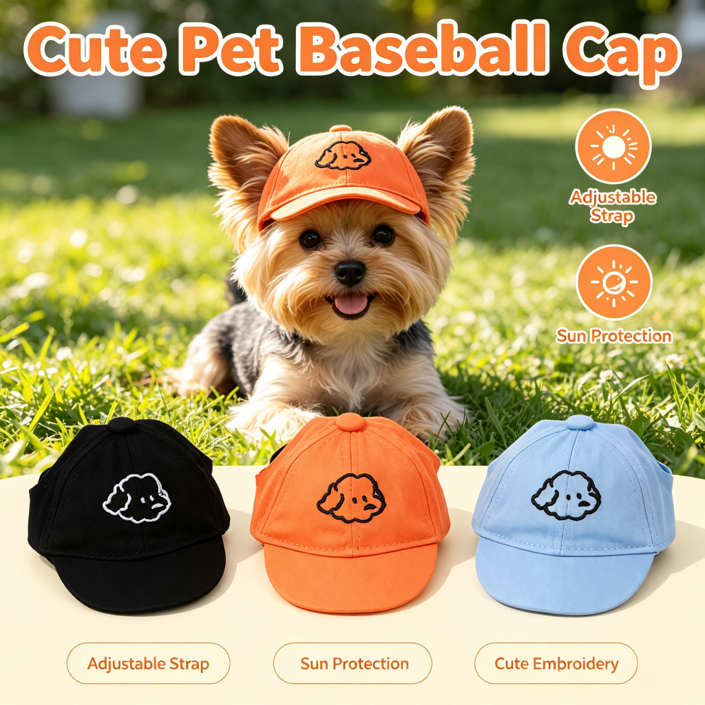 Pet hat pet cap cat visor sun protection summer Korean version cute puppy baseball cap