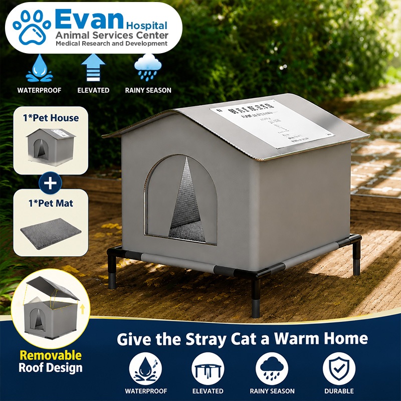 Stray Cat Dog House Waterproof Outdoor Pet Shelter Sleeping Beds Home Foldable Washable for Puppy Su