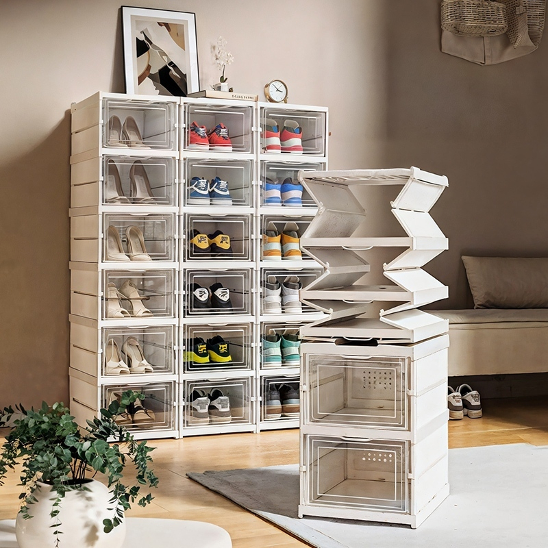 Installation-Free Shoe Box Foldable multi-layer Shoe Rack Cabinet Storage Organizer Box Shelf