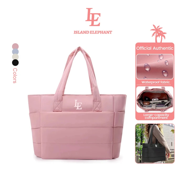 ISLAND ELEPHANT Waterproof Laptop Tote Bag | High-Capacity Shopping Bag with Multiple Compartments