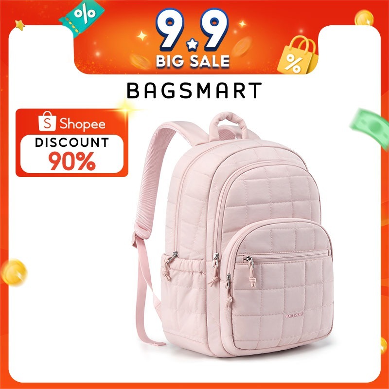 BAGSMART Laptop Backpack Women 15.6 Inch Schoolbag Unisex Large Travel Bagpack for College Commuting