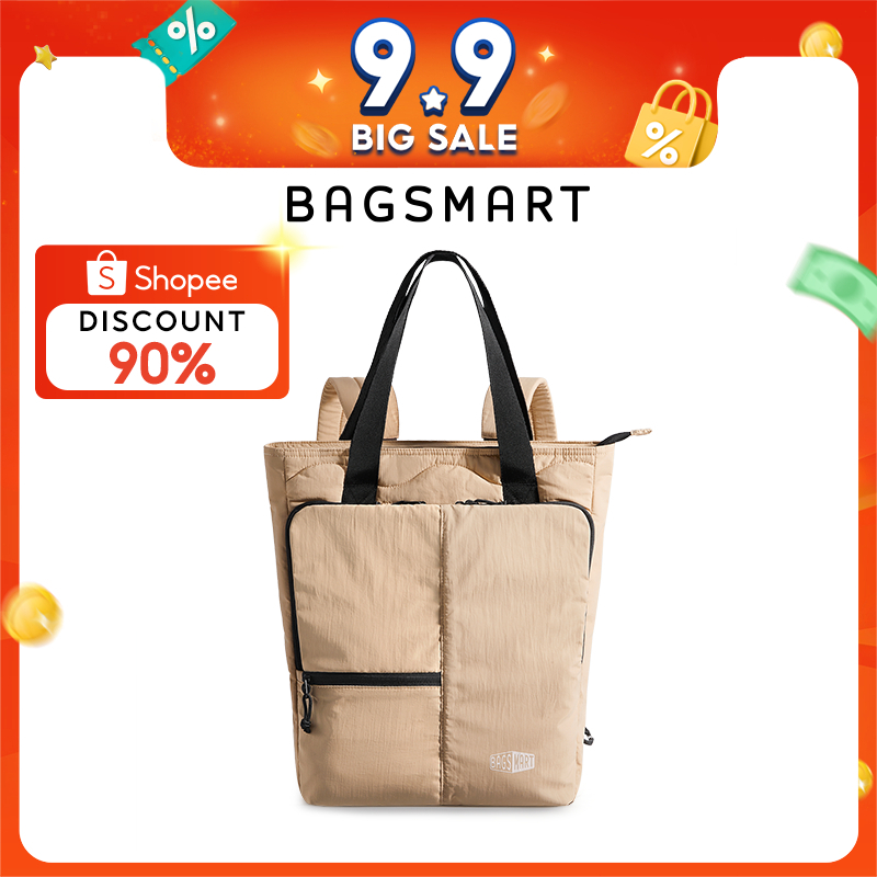 BAGSMART Convertible Tote Backpack Fits 15.6" Laptop, Unisex Lightweight Waterproof Daypack for Trav
