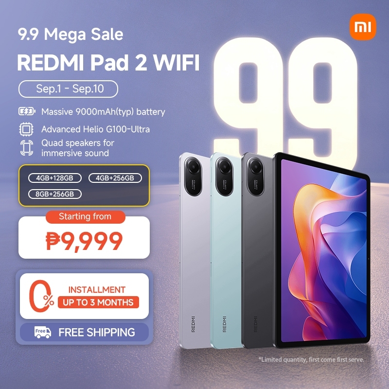 Redmi Pad 2 | Wi-Fi Version | 4GB+128GB, 6GB+128GB | Massive 9000mAh (typ) battery, 11'' 2.5K crysta